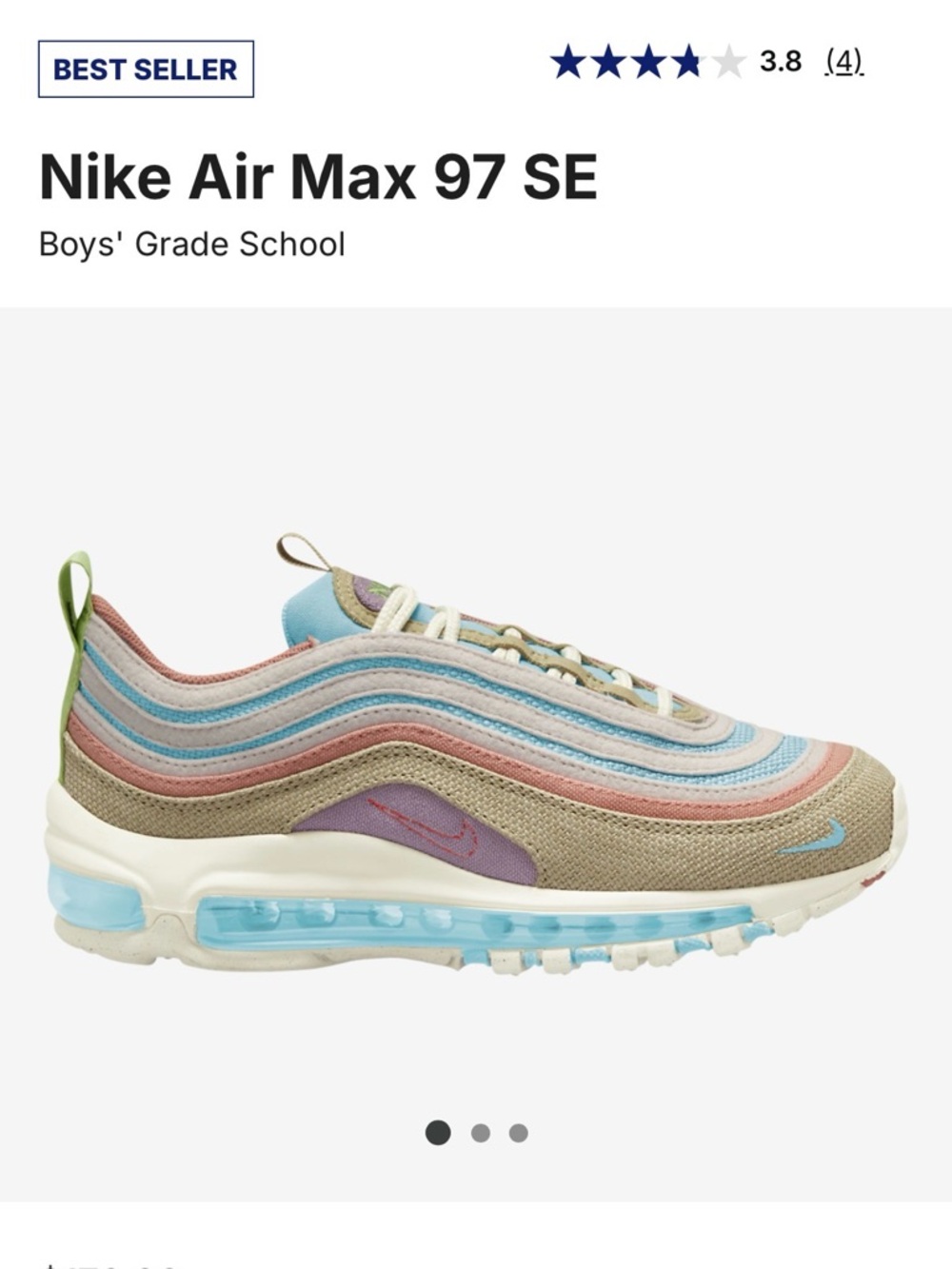 Nike Air Max 97 SE Pastel Blue, Pink & Tan